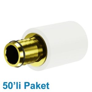 Turbo Ø20 - 16x2mm PPRC Pex Boru Adaptörü Tork Kelepçe ile - 50 Adet - Ücretsiz Sevk